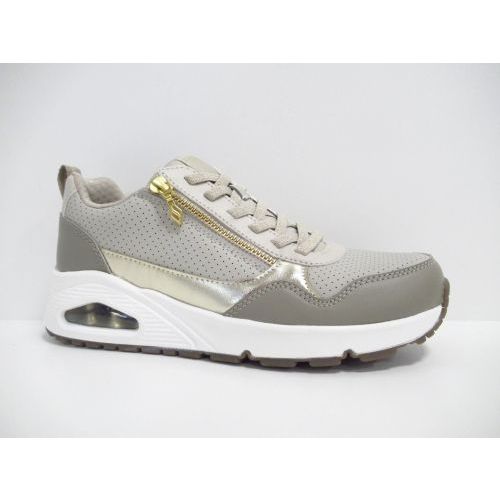 SKECHERS veterschoen taupe