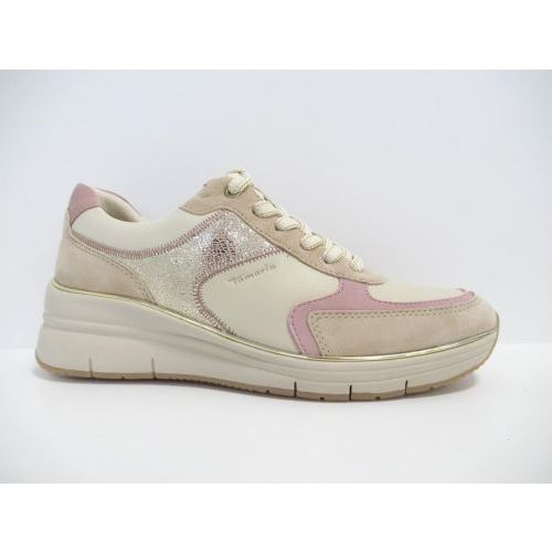 TAMARIS veterschoen beige
